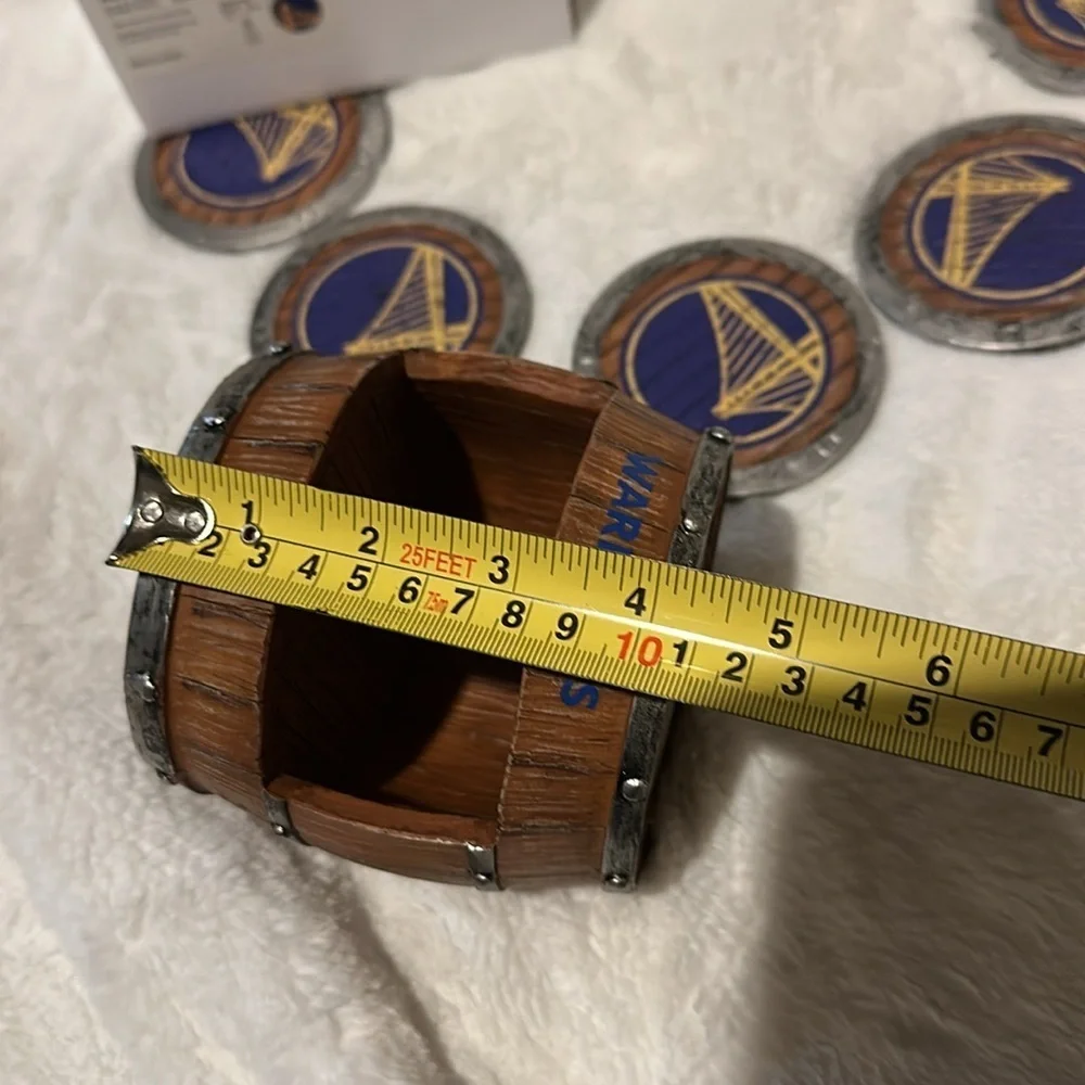 FOCO Golden State Warriors NBA 5-Pack Barrel Coasters Set